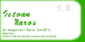 istvan maros business card